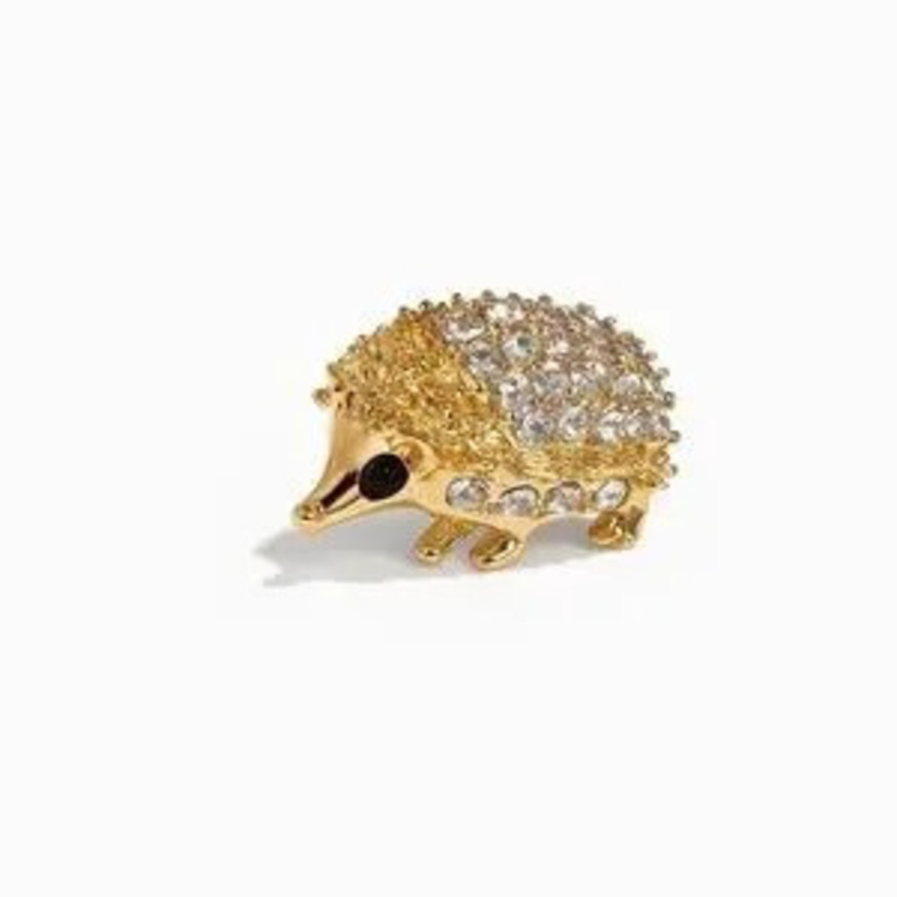 Cute Gold Hedgehog Brooch